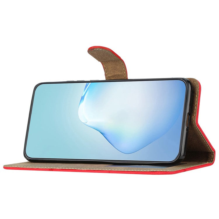 For Google Pixel 9 Pro XL Case Crazy Horse Texture PU Leather Wallet Stand Phone Cover - Red