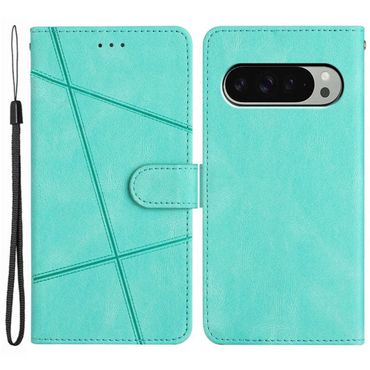 For Google Pixel 9 Pro XL Case Crazy Horse Texture PU Leather Wallet Stand Phone Cover - Green
