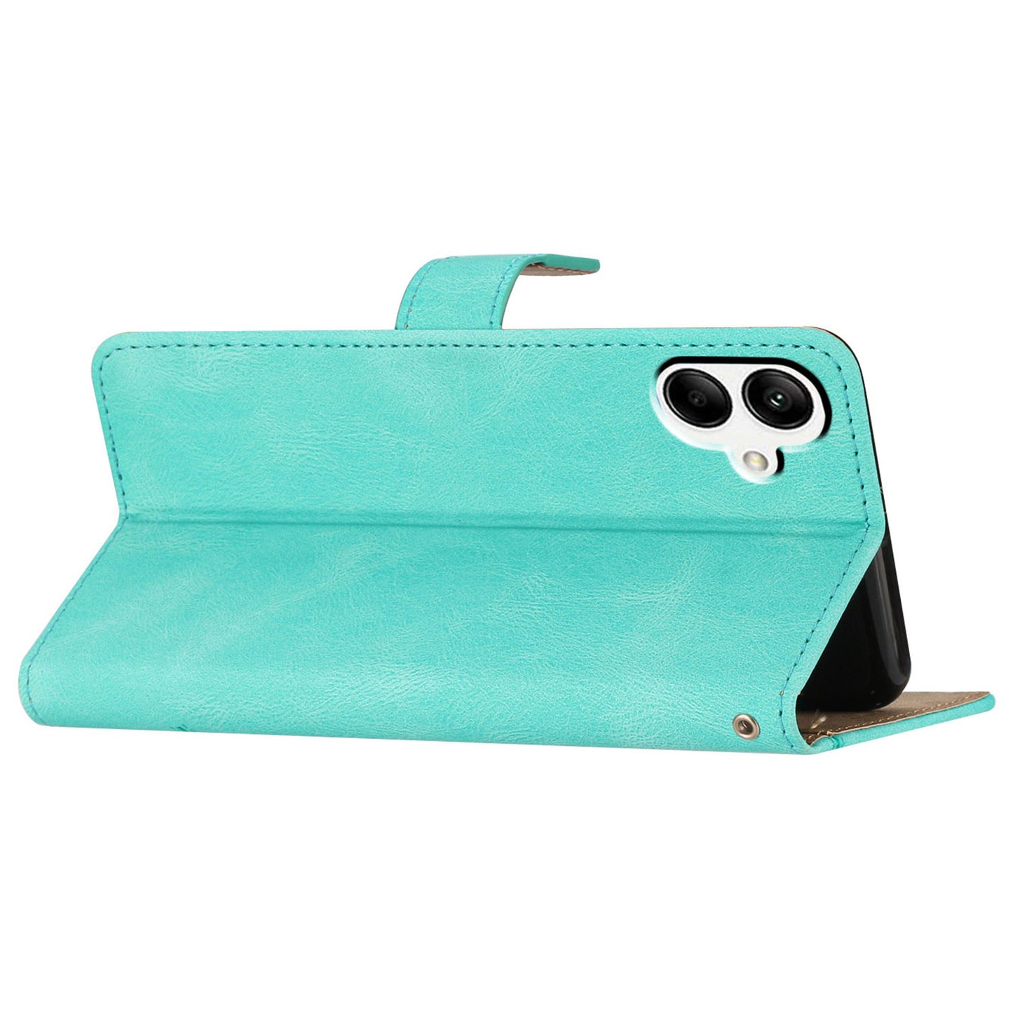 For Samsung Galaxy A06 Case Crazy Horse Texture PU Leather Wallet Stand Phone Cover - Green