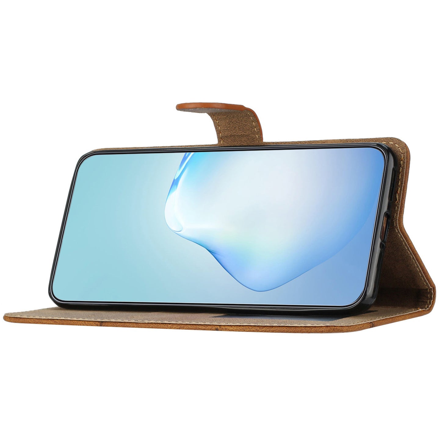 For Samsung Galaxy A06 Case Crazy Horse Texture PU Leather Wallet Stand Phone Cover - Brown