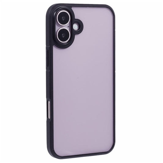X-LEVEL For iPhone 16 Plus Case Acrylic+Silicone Anti-Scratch Clear Back Phone Cover - Black