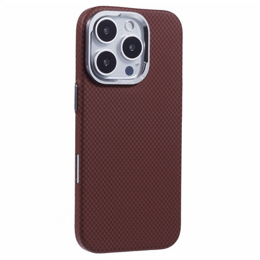 X-LEVEL For iPhone 16 Pro Case Compatible with MagSafe Carbon Nanofiber+Metal Lens Frame Phone Cover - Red