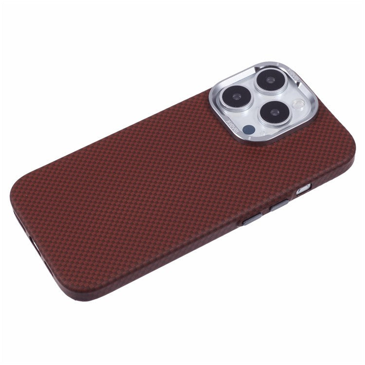 X-LEVEL For iPhone 16 Pro Case Compatible with MagSafe Carbon Nanofiber+Metal Lens Frame Phone Cover - Red