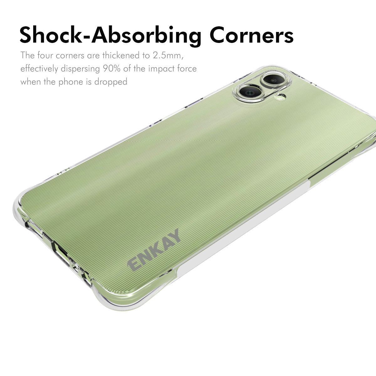 ENKAY HAT PRINCE For Samsung Galaxy A06 Clear Case TPU Phone Cover Corner Airbag Fall Protection