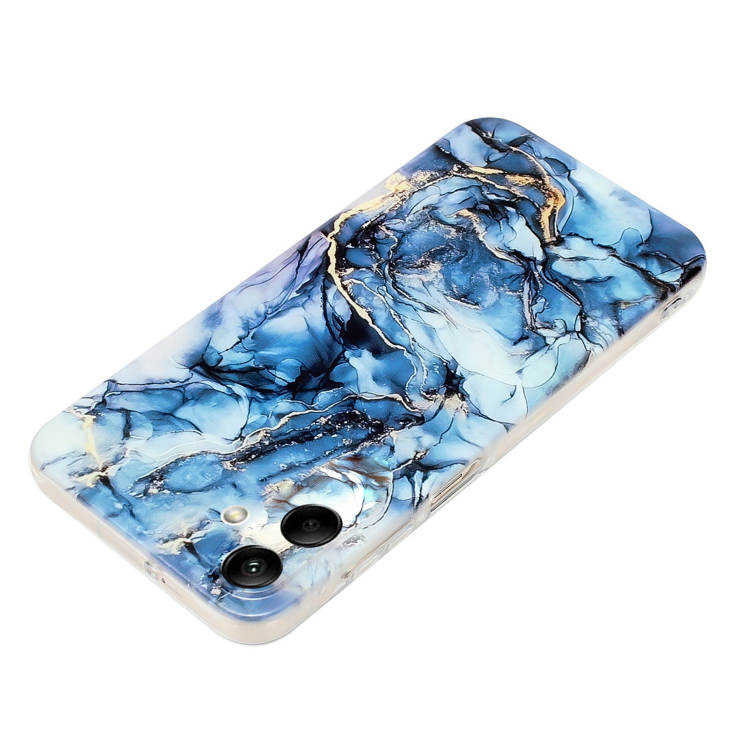 For Samsung Galaxy A06 Case Flexible TPU Marble Pattern Phone Cover - Grey