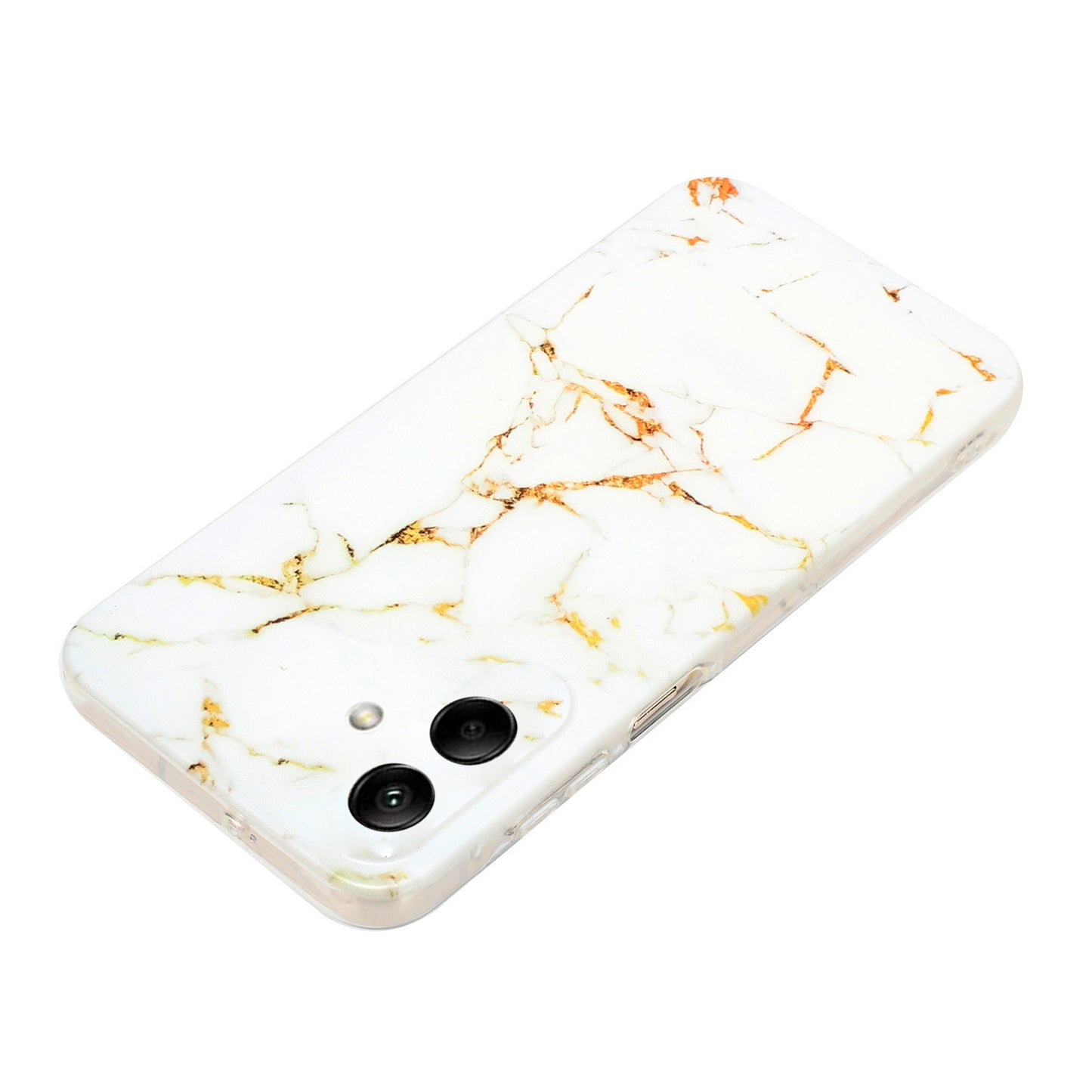 For Samsung Galaxy A06 Case Flexible TPU Marble Pattern Phone Cover - White