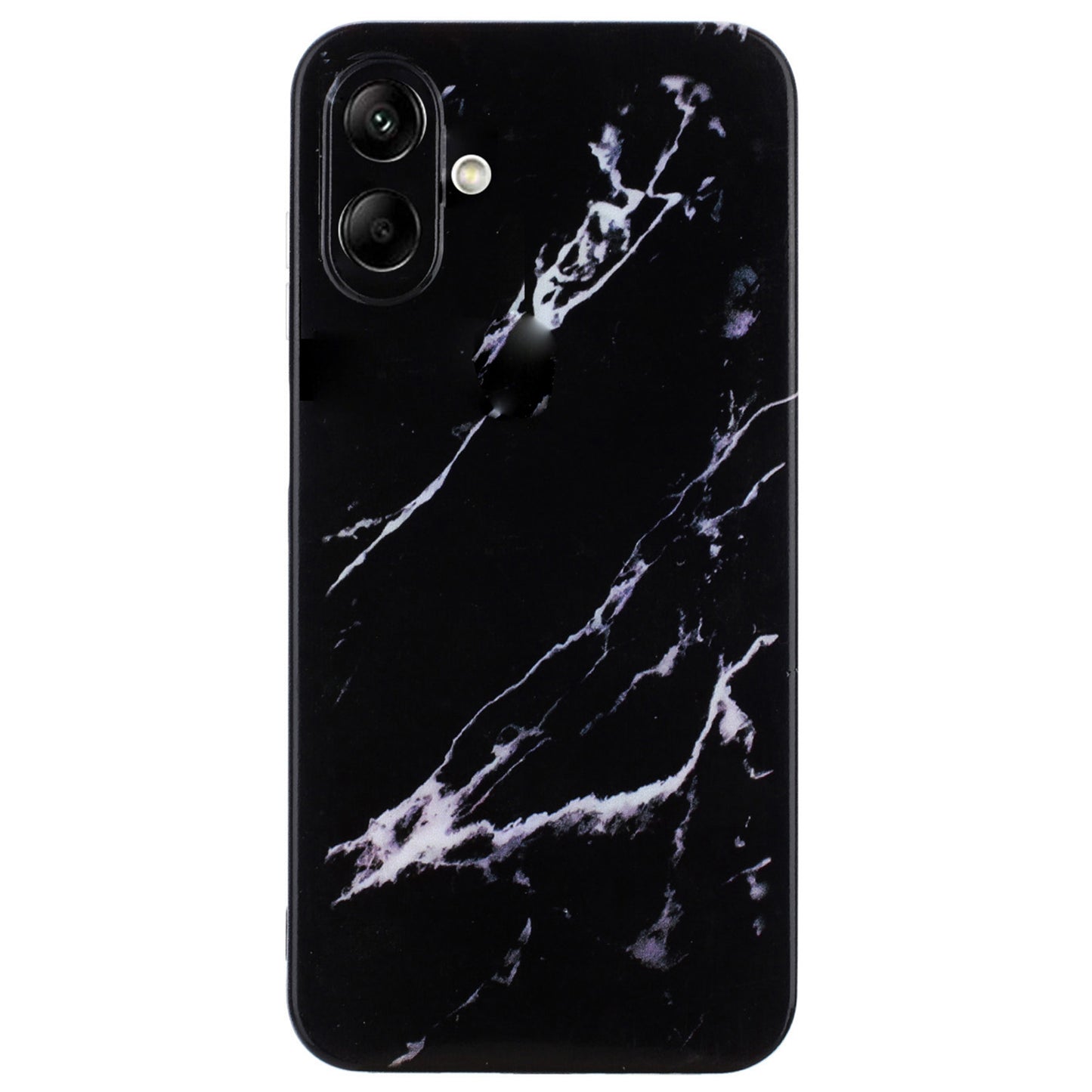 For Samsung Galaxy A06 Case Flexible TPU Marble Pattern Phone Cover - Black