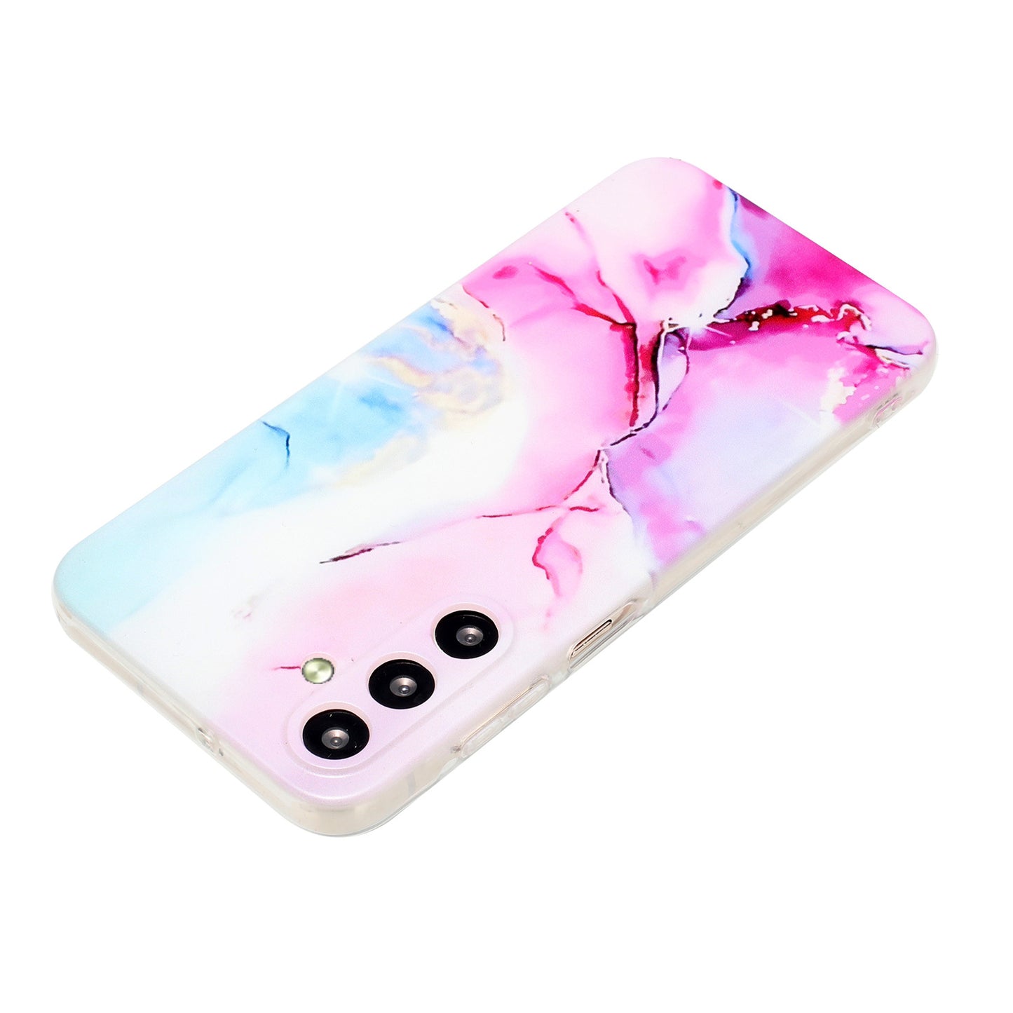 For Samsung Galaxy A16 5G / A16 4G Case Flexible TPU Marble Pattern Phone Cover - Pink  /  Blue