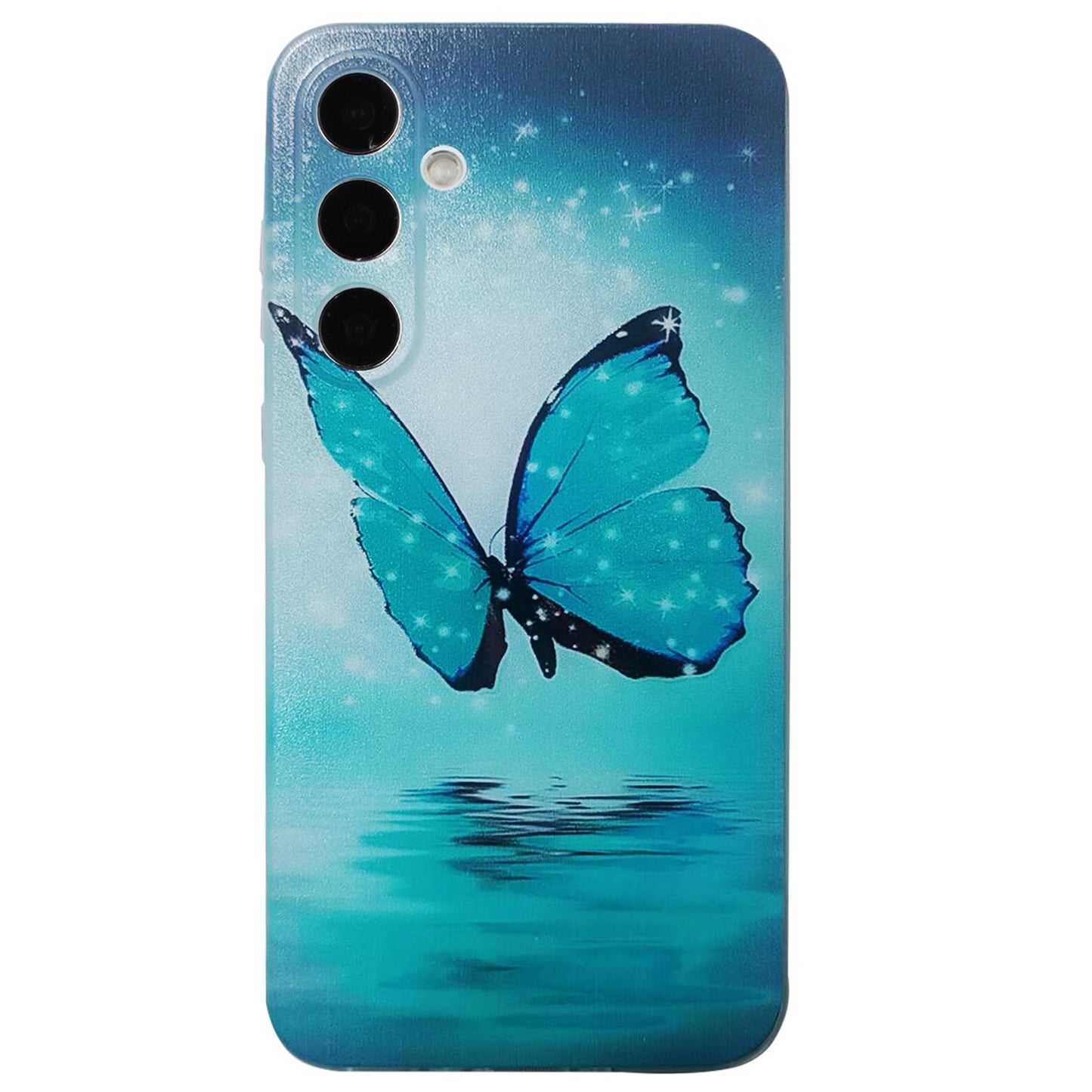 For Samsung Galaxy A16 5G / A16 4G Case Pattern Printing Cell Phone TPU Back Cover - Blue Butterfly