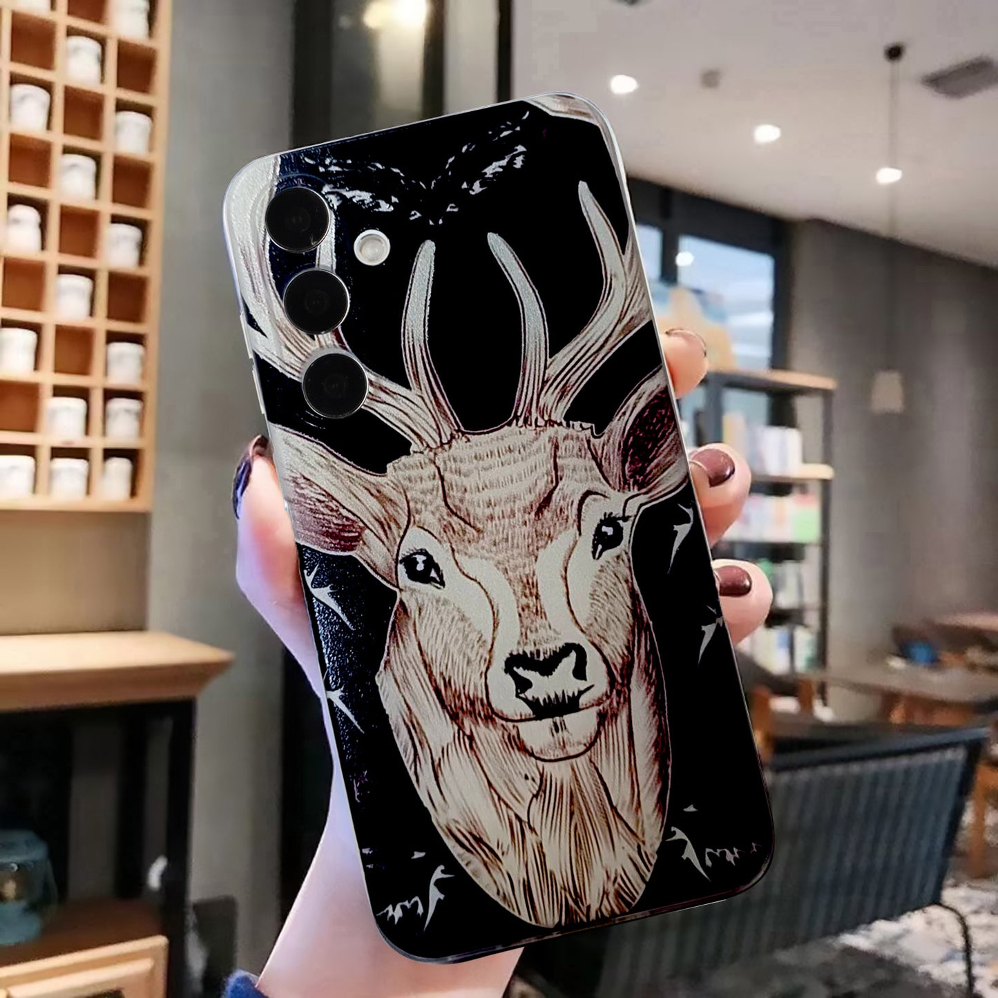 For Samsung Galaxy A16 5G / A16 4G Case Pattern Printing Cell Phone TPU Back Cover - Deer Head