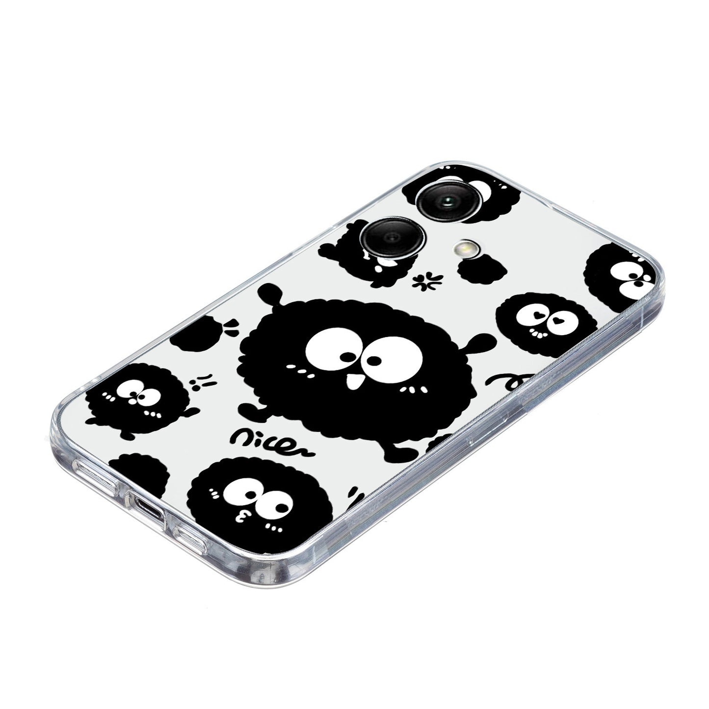 For Samsung Galaxy A06 Case Pattern Printing Soft TPU Back Phone Cover - Black Eyeball
