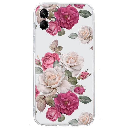 For Samsung Galaxy A06 Case Pattern Printing Soft TPU Back Phone Cover - Peony