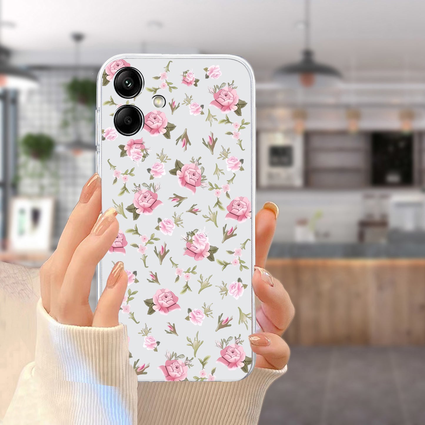 For Samsung Galaxy A06 Case Pattern Printing Soft TPU Back Phone Cover - Pink Floral