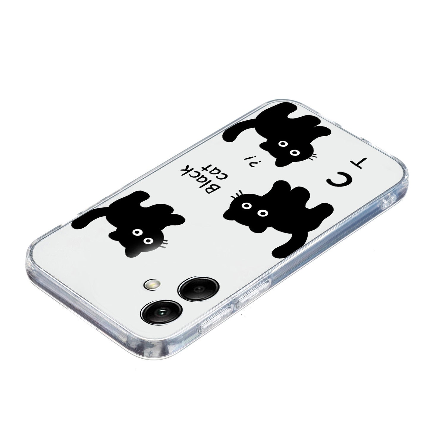 For Samsung Galaxy A06 Case Pattern Printing Soft TPU Back Phone Cover - 3 Black Cats
