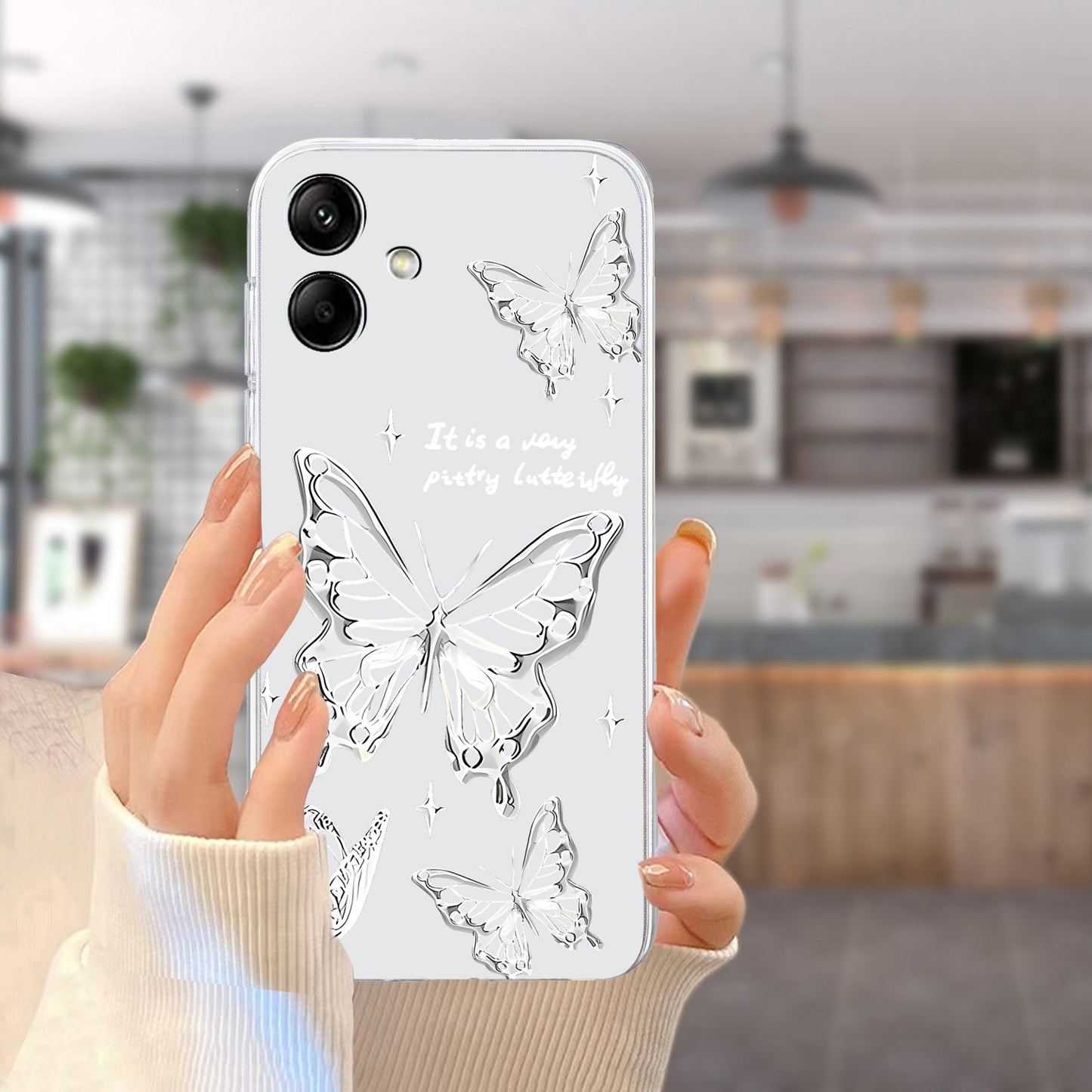 For Samsung Galaxy A06 Case Pattern Printing Soft TPU Back Phone Cover - Butterfly