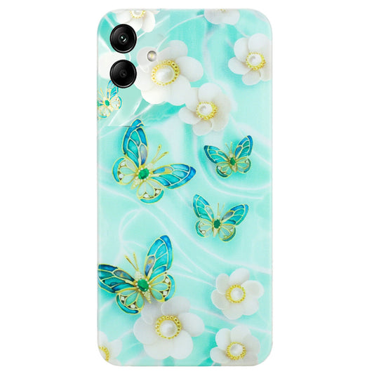 For Samsung Galaxy A06 Case Pattern Printing Soft TPU Back Phone Cover - Butterfly Flower