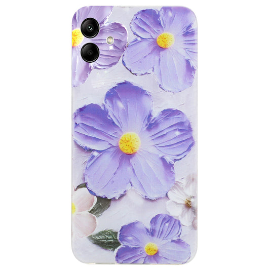 For Samsung Galaxy A06 Case Pattern Printing Soft TPU Back Phone Cover - Purple Flower