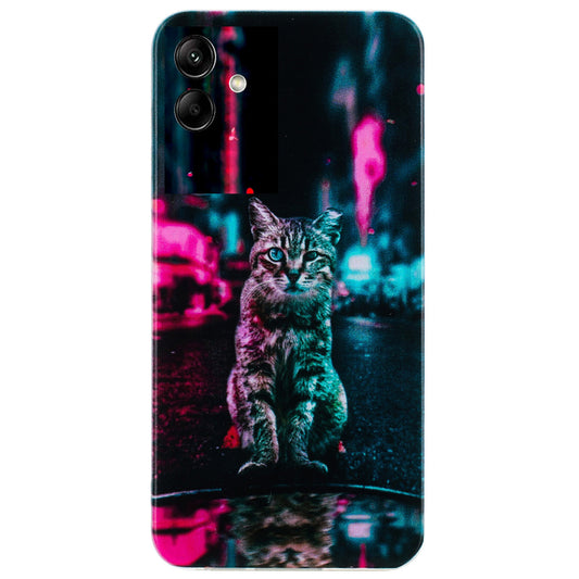 For Samsung Galaxy A06 Case Pattern Printing Soft TPU Back Phone Cover - Traffic Light Cat