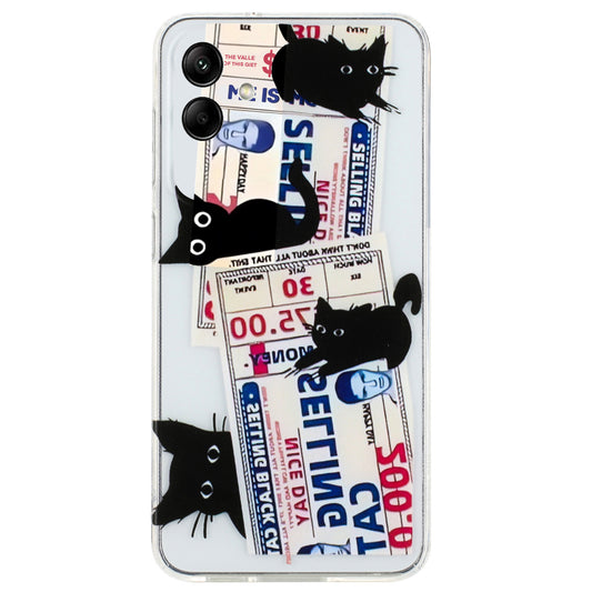 For Samsung Galaxy A06 Case Pattern Printing Soft TPU Back Phone Cover - 4 Black Cats