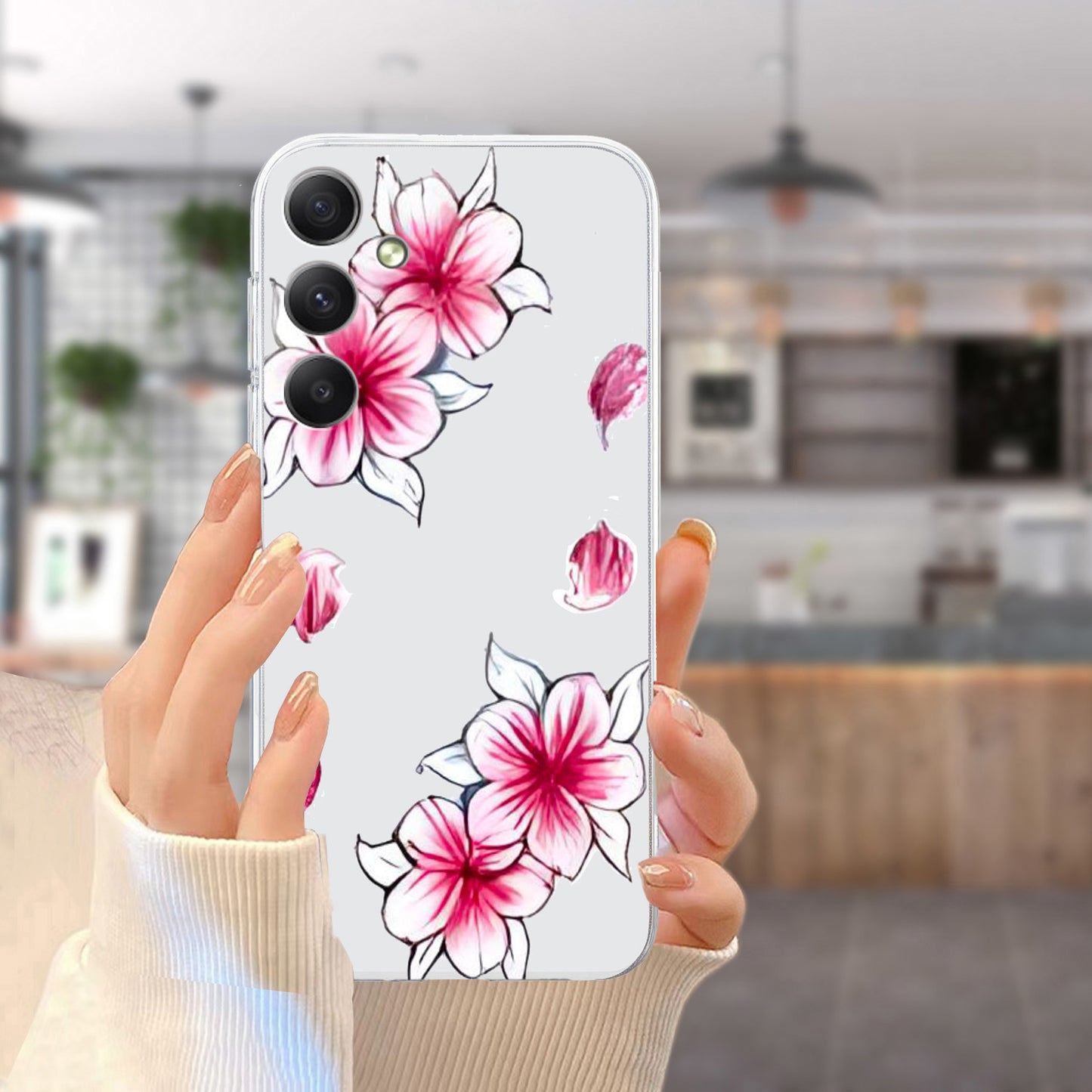 For Samsung Galaxy A16 5G / A16 4G Case Pattern Printing Soft TPU Back Phone Cover - Sakura