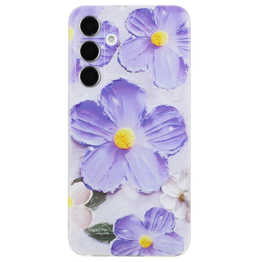 For Samsung Galaxy A16 5G / A16 4G Case Pattern Printing Soft TPU Back Phone Cover - Purple Flower