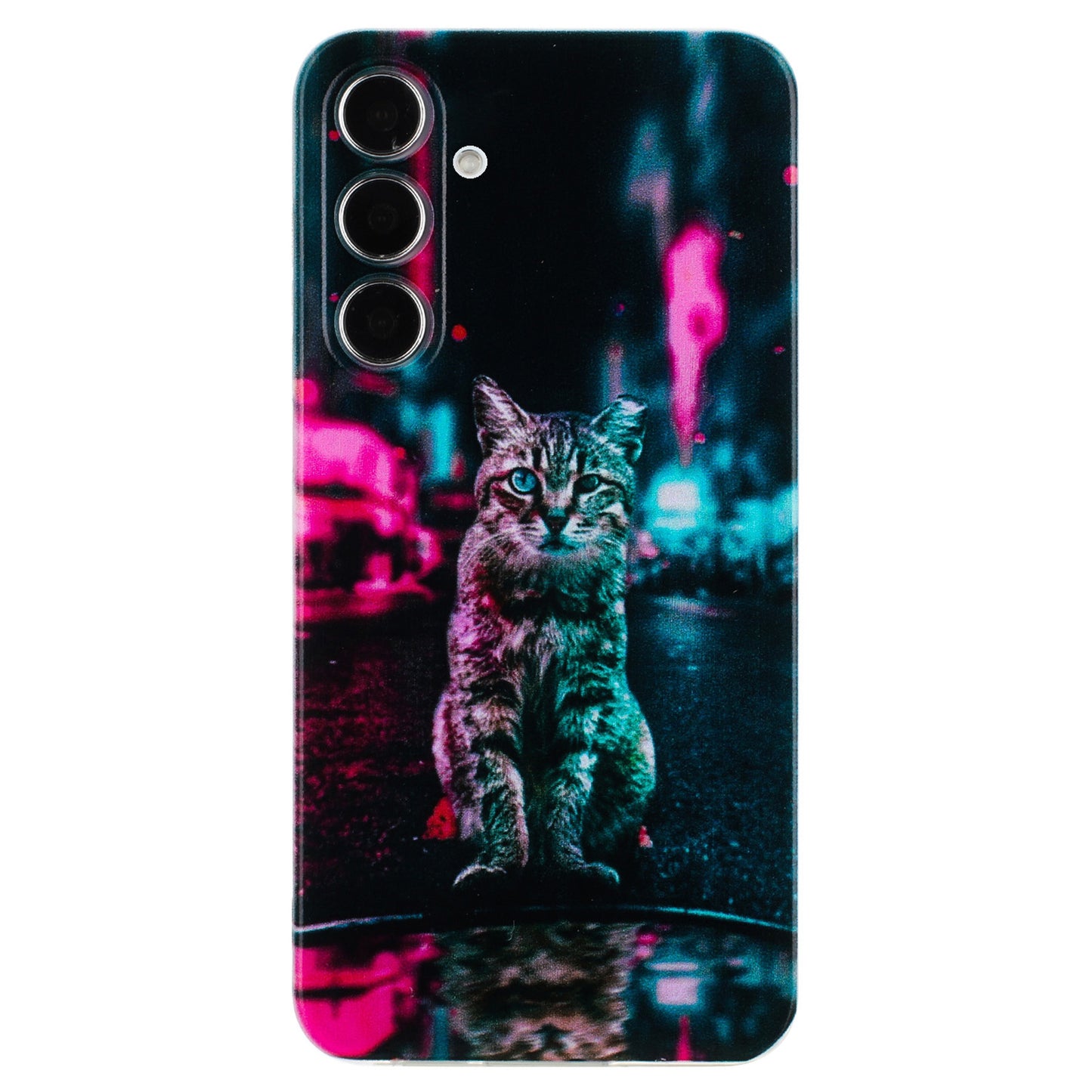 For Samsung Galaxy A16 5G / A16 4G Case Pattern Printing Soft TPU Back Phone Cover - Traffic Light Cat
