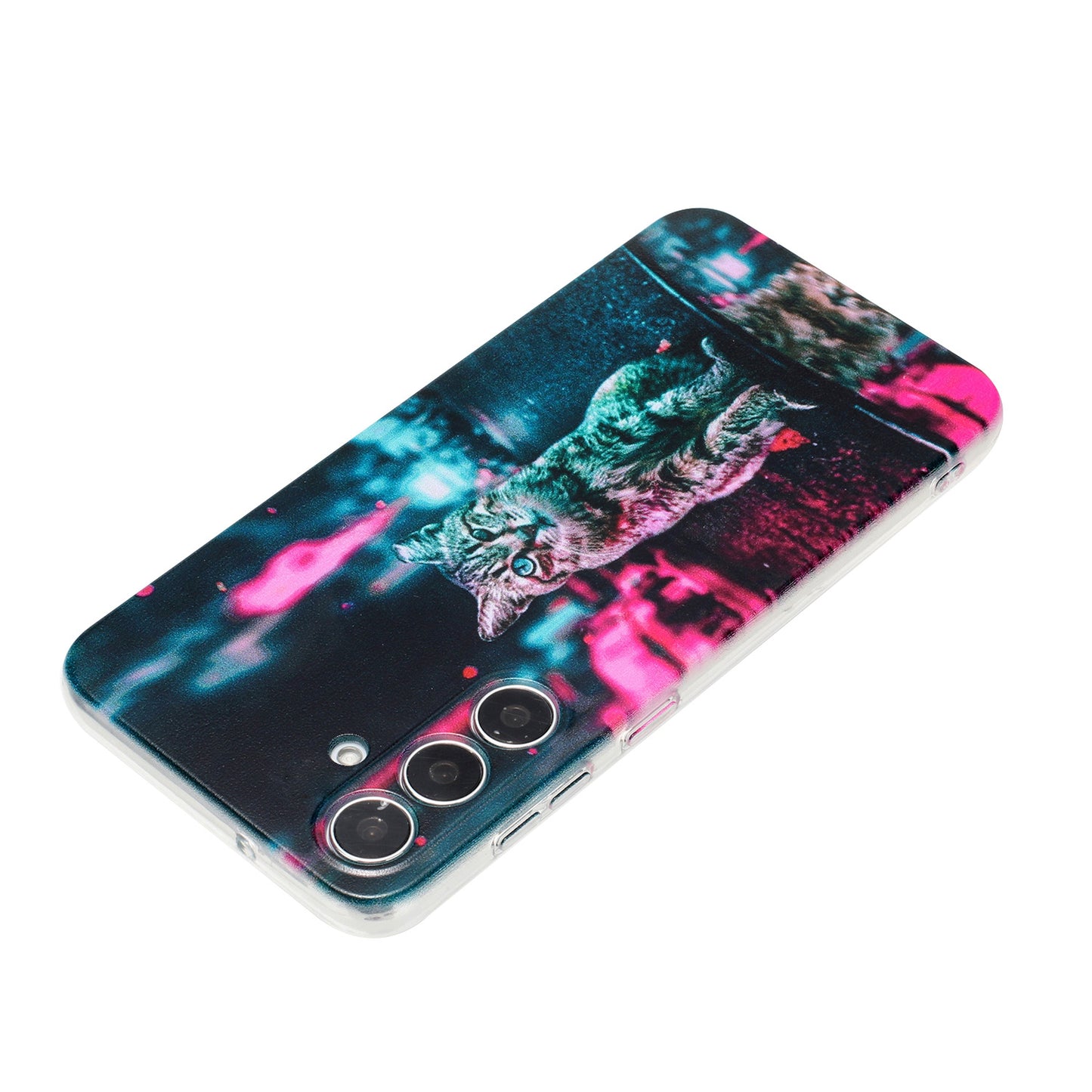 For Samsung Galaxy A16 5G / A16 4G Case Pattern Printing Soft TPU Back Phone Cover - Traffic Light Cat