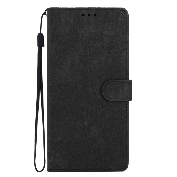 For Google Pixel 9 / 9 Pro Case with Card Clots Skin-Touch PU Leather Phone Cover Stand - Black