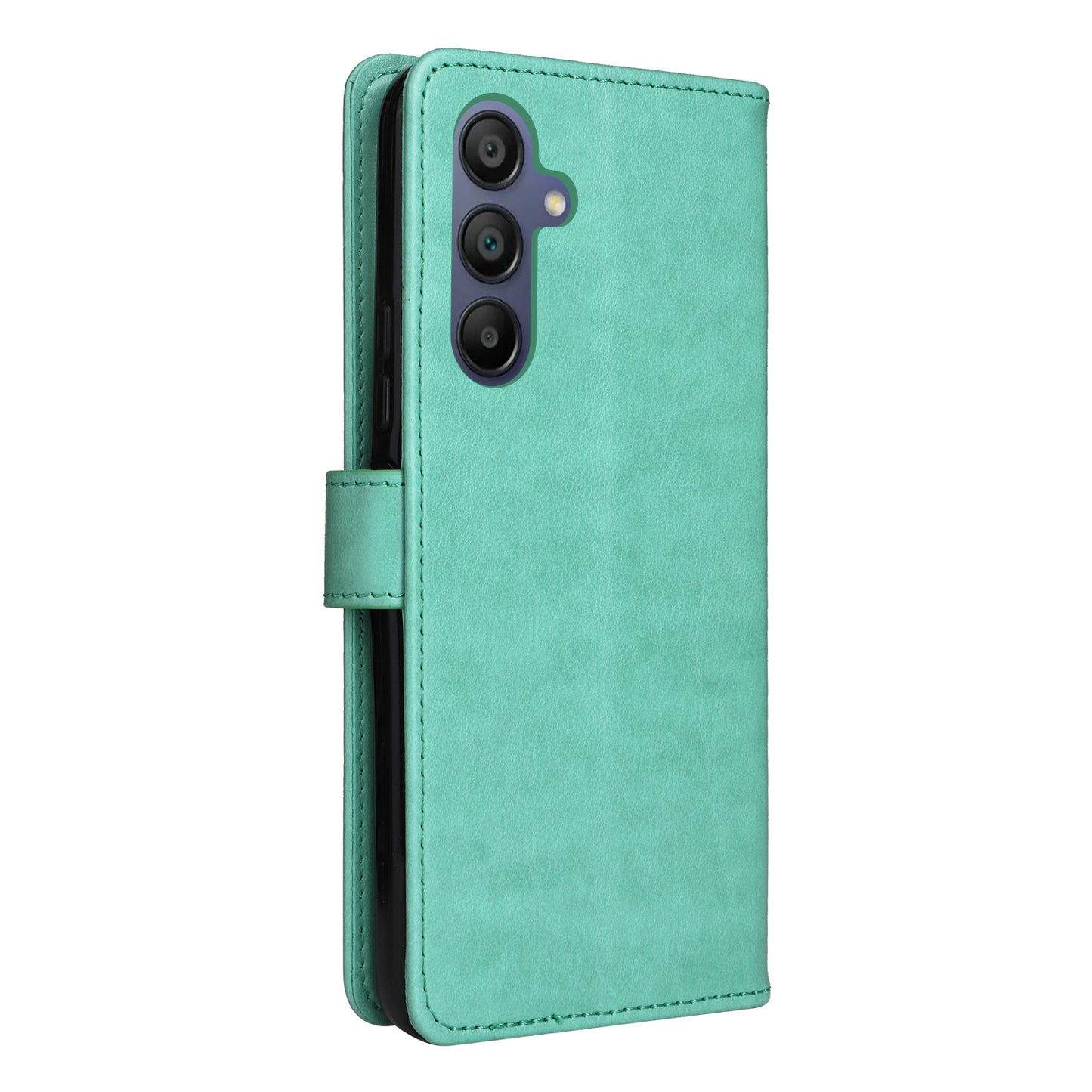 KT Imprinting Flower Series-4 For Samsung Galaxy A16 5G / A16 4G Case Cat Bee Pattern Flip Leather Phone Cover - Green