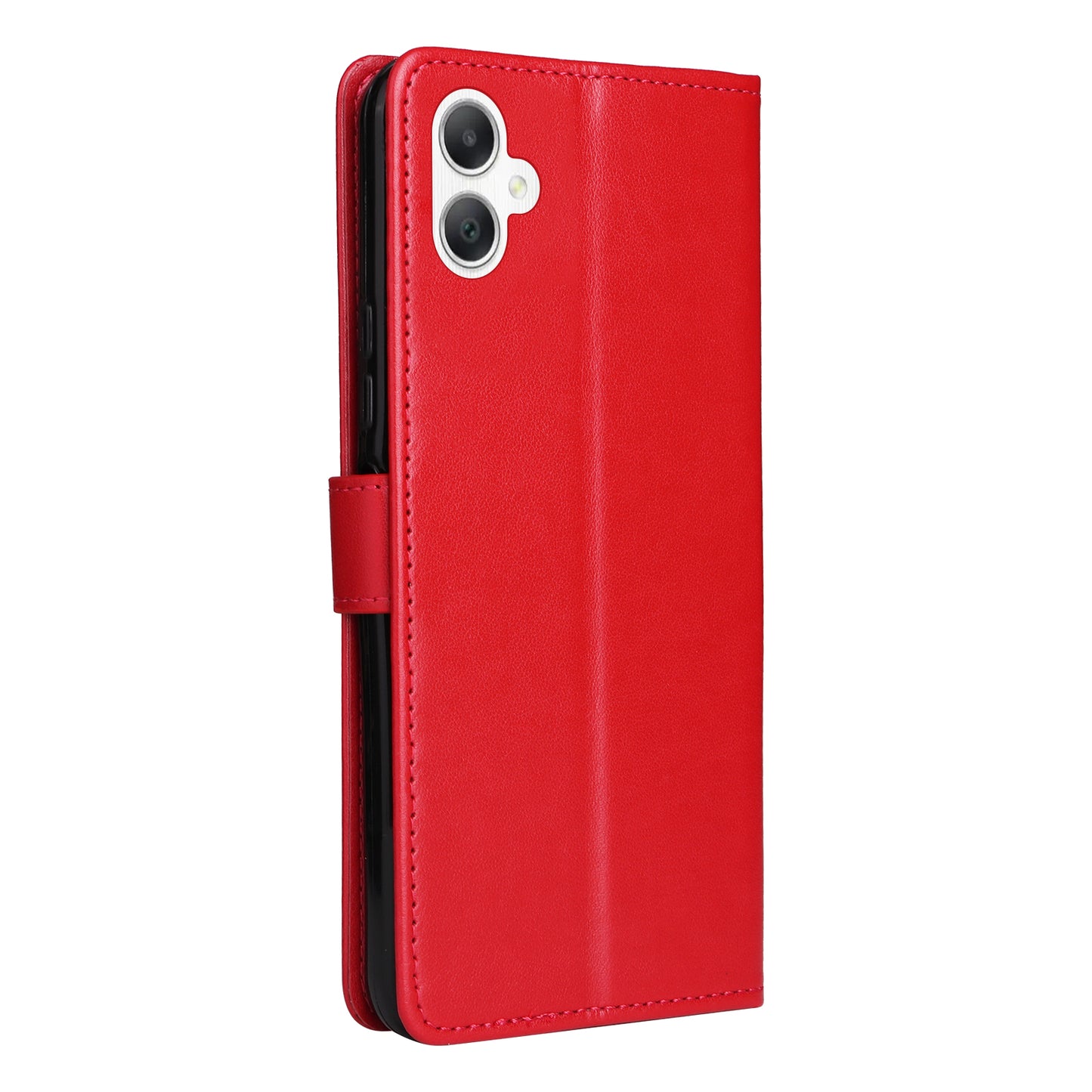 KT Imprinting Flower Series-4 For Samsung Galaxy A06 Case Cat Bee Pattern Flip Leather Phone Cover - Red