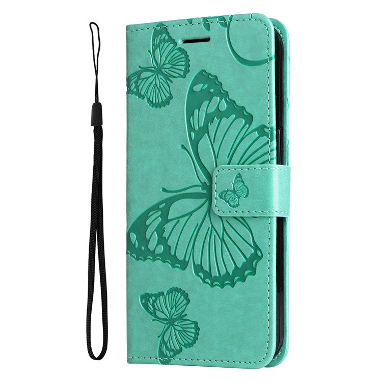 KT Imprinting Flower Series-2 For Oppo A3 Pro (Global) 5G Case Floral Butterfly Leather Wallet Phone Cover - Green