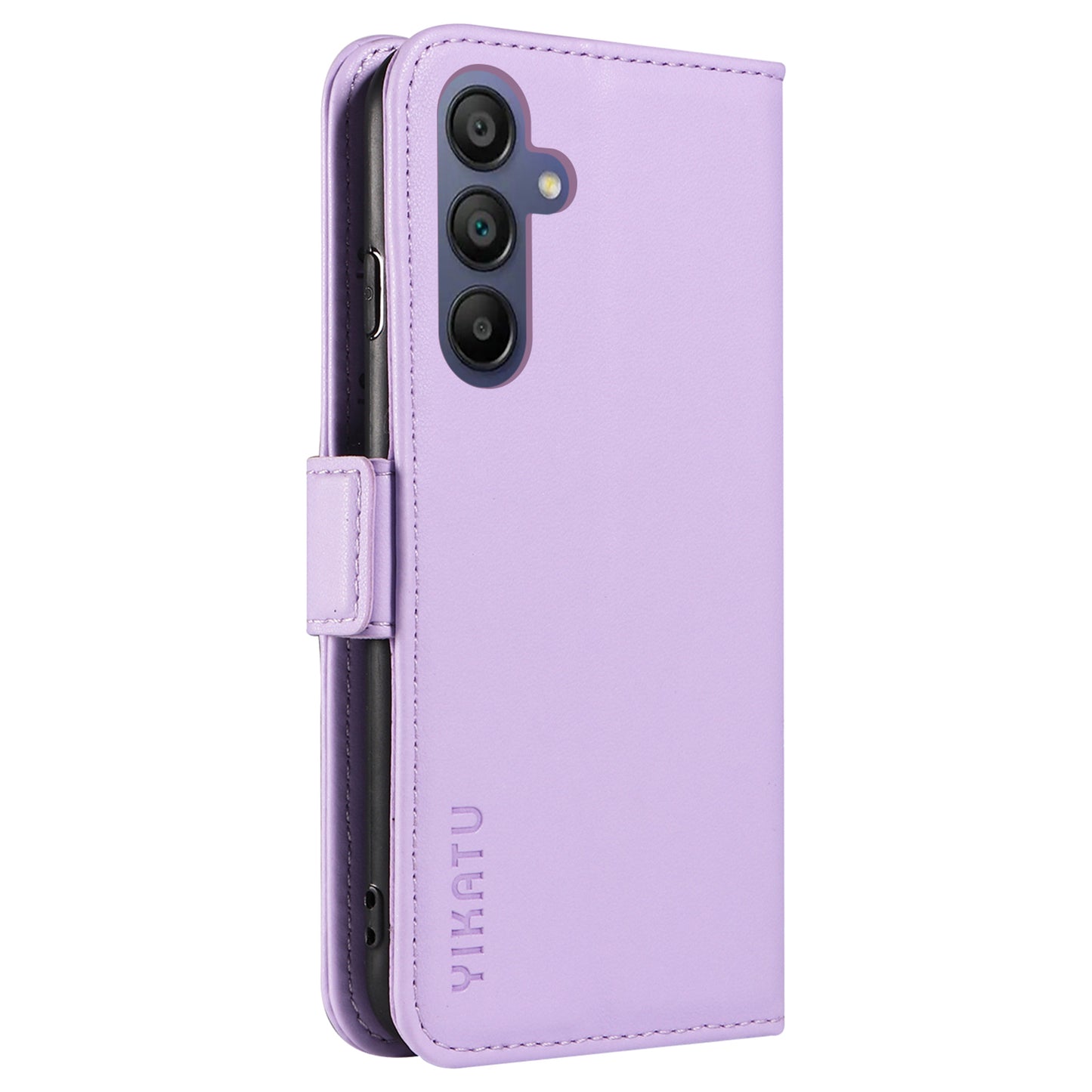 YIKATU YK-003 For Samsung Galaxy A16 5G / A16 4G Case Wallet Stand Leather Phone Cover Side Buckle - Light Purple