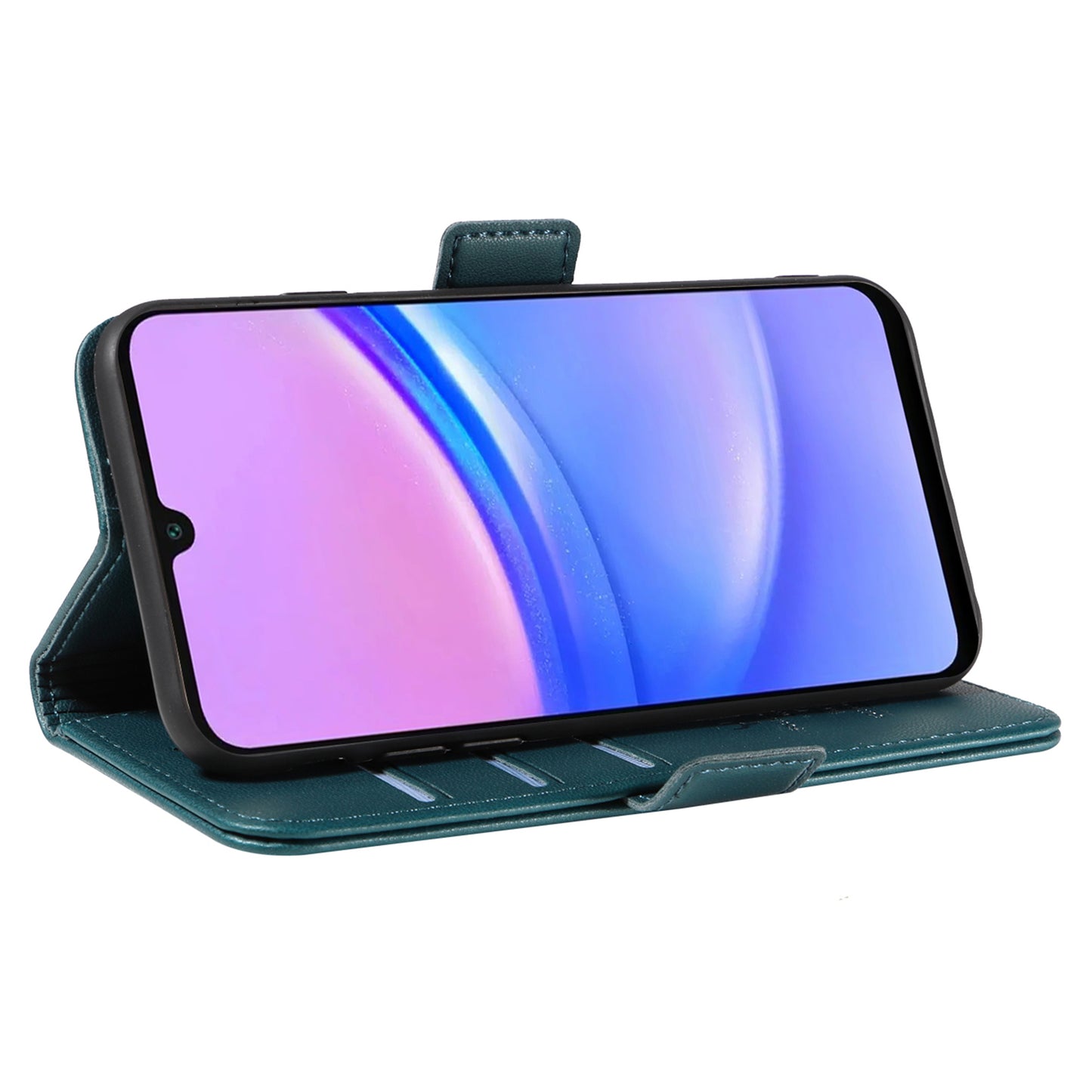 YIKATU YK-003 For Samsung Galaxy A16 5G / A16 4G Case Wallet Stand Leather Phone Cover Side Buckle - Green