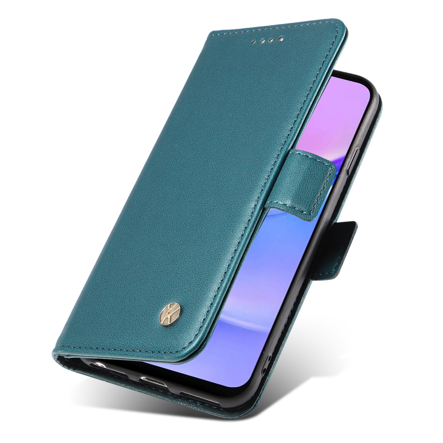 YIKATU YK-003 For Samsung Galaxy A16 5G / A16 4G Case Wallet Stand Leather Phone Cover Side Buckle - Green