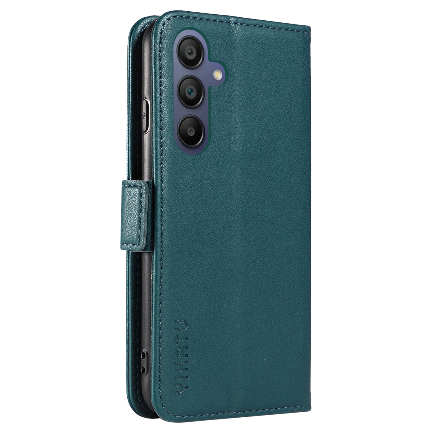 YIKATU YK-003 For Samsung Galaxy A16 5G / A16 4G Case Wallet Stand Leather Phone Cover Side Buckle - Green