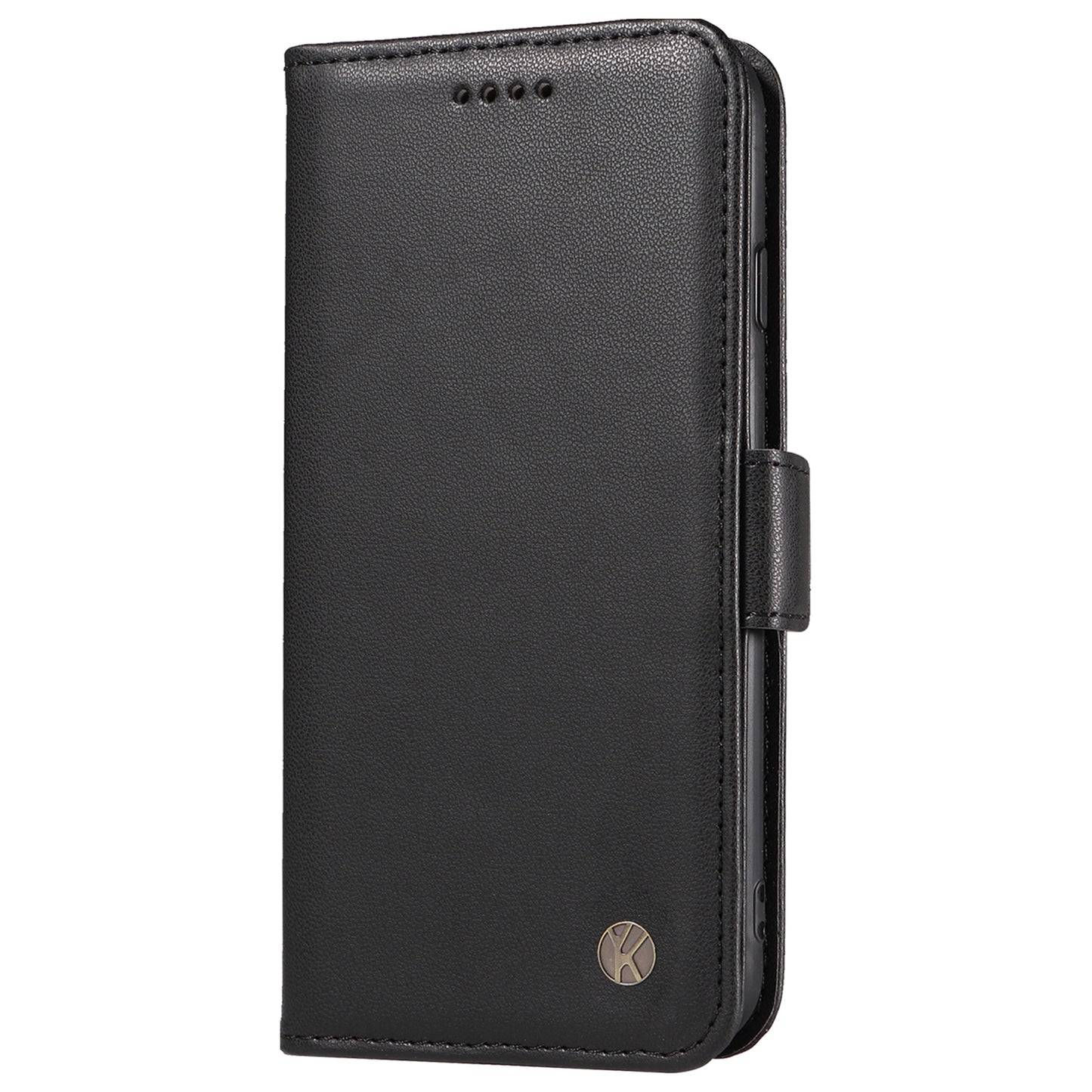 YIKATU YK-003 For Samsung Galaxy A16 5G / A16 4G Case Wallet Stand Leather Phone Cover Side Buckle - Black