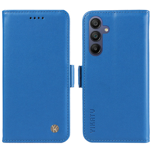 YIKATU YK-003 For Samsung Galaxy A16 5G / A16 4G Case Wallet Stand Leather Phone Cover Side Buckle - Sky Blue