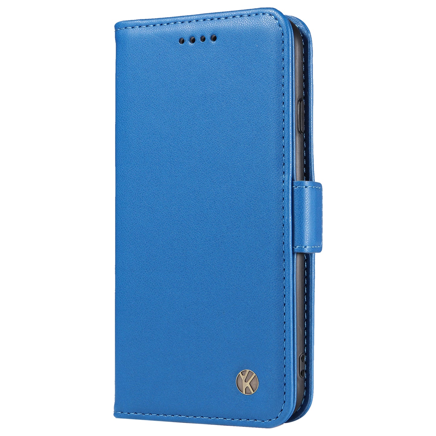 YIKATU YK-003 For Samsung Galaxy A16 5G / A16 4G Case Wallet Stand Leather Phone Cover Side Buckle - Sky Blue