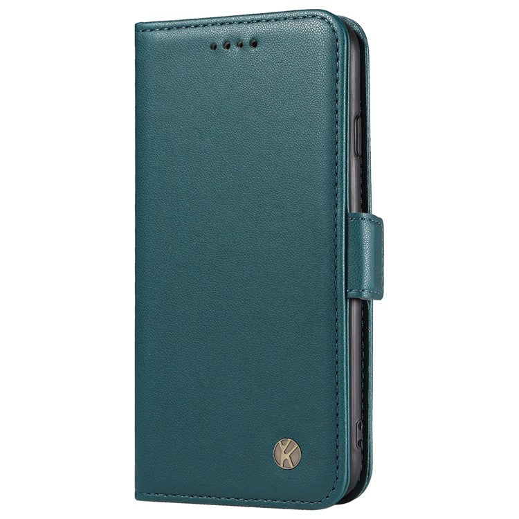 YIKATU YK-003 For Oppo Reno12 Pro 5G (Global) / (China) Case Wallet Stand Leather Phone Cover Side Buckle - Green