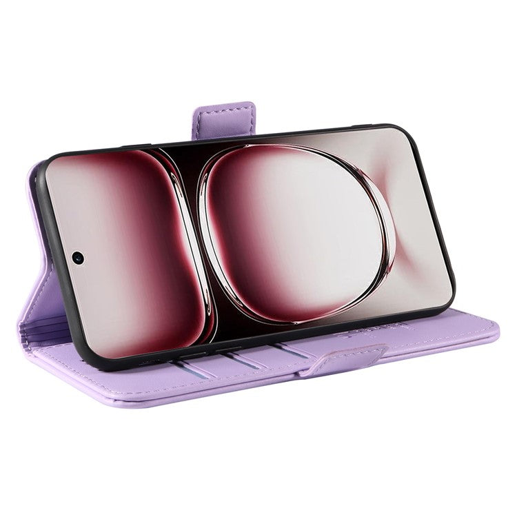YIKATU YK-003 For Oppo Reno12 Pro 5G (Global) / (China) Case Wallet Stand Leather Phone Cover Side Buckle - Light Purple