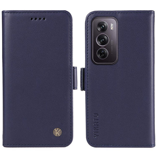 YIKATU YK-003 For Oppo Reno12 Pro 5G (Global) / (China) Case Wallet Stand Leather Phone Cover Side Buckle - Sapphire