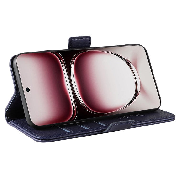 YIKATU YK-003 For Oppo Reno12 Pro 5G (Global) / (China) Case Wallet Stand Leather Phone Cover Side Buckle - Sapphire
