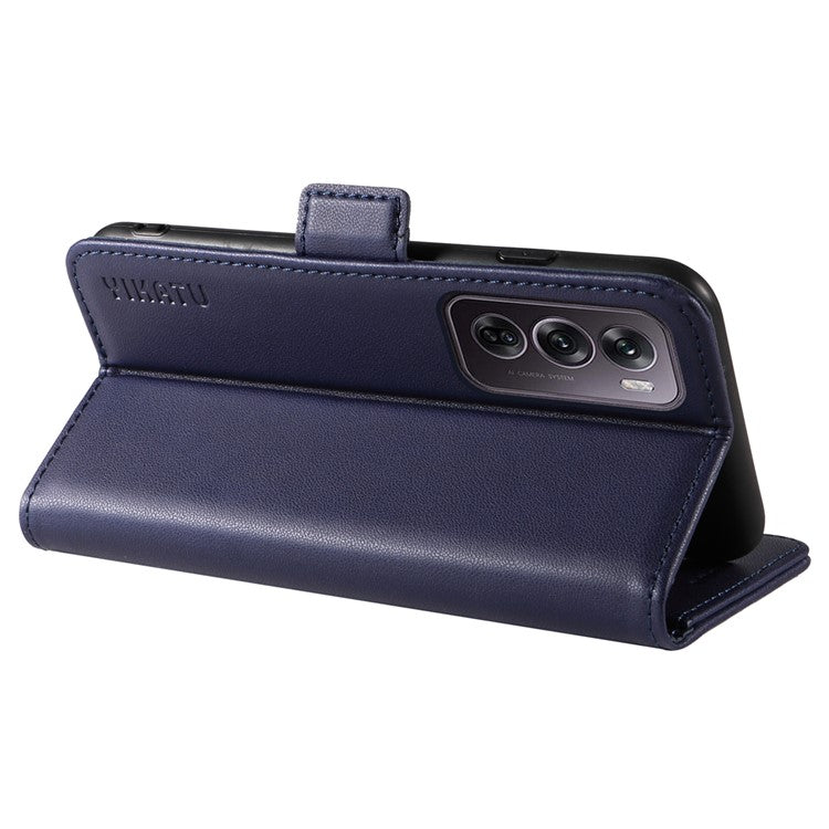 YIKATU YK-003 For Oppo Reno12 Pro 5G (Global) / (China) Case Wallet Stand Leather Phone Cover Side Buckle - Sapphire