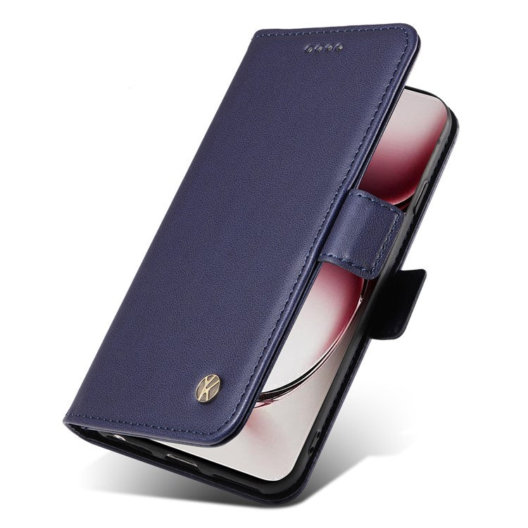 YIKATU YK-003 For Oppo Reno12 Pro 5G (Global) / (China) Case Wallet Stand Leather Phone Cover Side Buckle - Sapphire