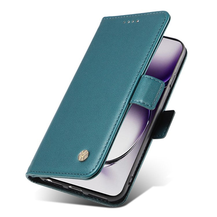 YIKATU YK-003 For Oppo Reno12 5G (Global) Case Wallet Stand Leather Phone Cover Side Buckle - Green