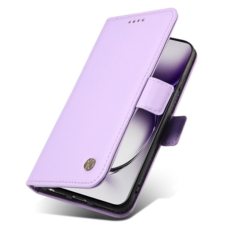 YIKATU YK-003 For Oppo Reno12 5G (Global) Case Wallet Stand Leather Phone Cover Side Buckle - Light Purple