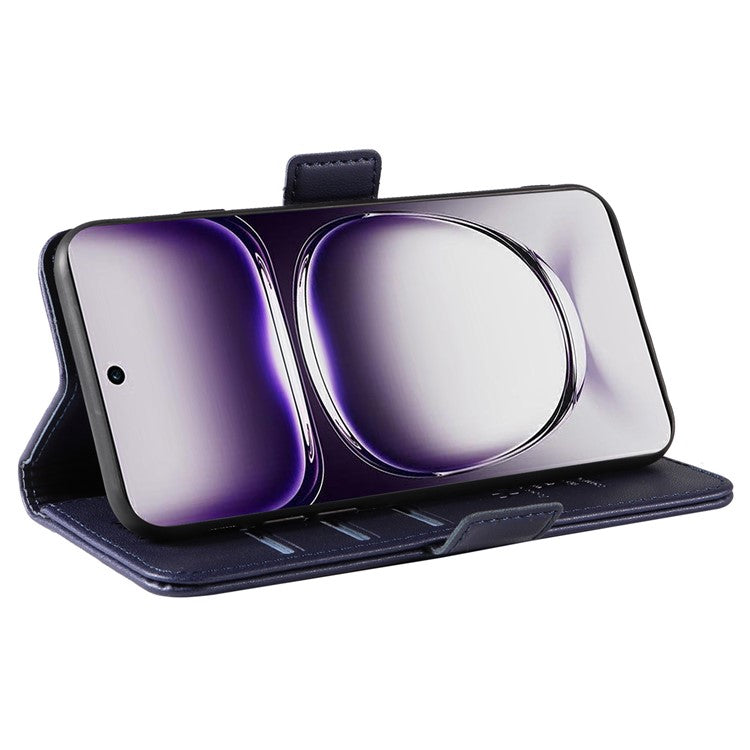 YIKATU YK-003 For Oppo Reno12 5G (Global) Case Wallet Stand Leather Phone Cover Side Buckle - Sapphire