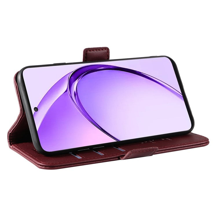 YIKATU YK-003 For Oppo A3 Pro (Global) 5G Case Wallet Stand Leather Phone Cover Side Buckle - Wine Red