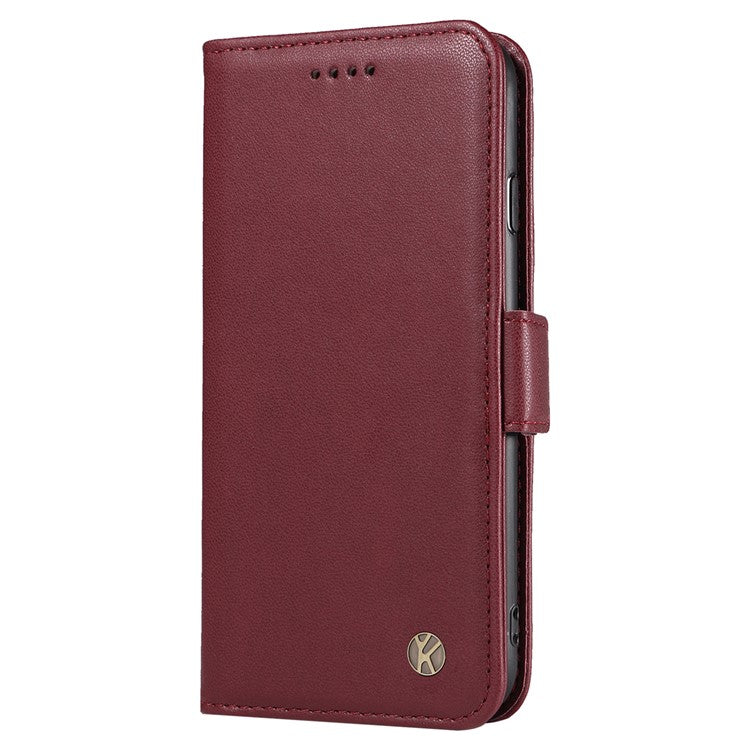 YIKATU YK-003 For Oppo A3 Pro (Global) 5G Case Wallet Stand Leather Phone Cover Side Buckle - Wine Red