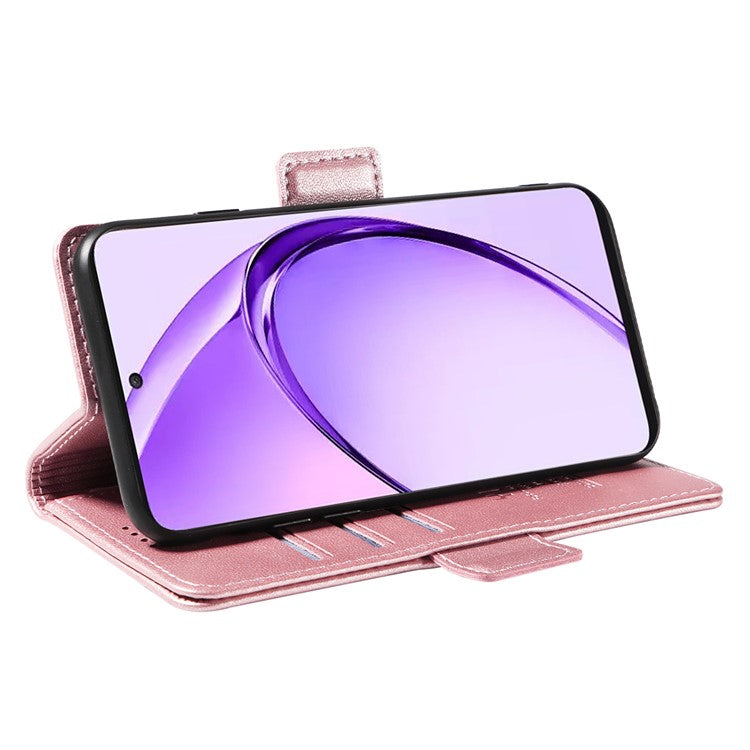 YIKATU YK-003 For Oppo A3 Pro (Global) 5G Case Wallet Stand Leather Phone Cover Side Buckle - Rose Gold
